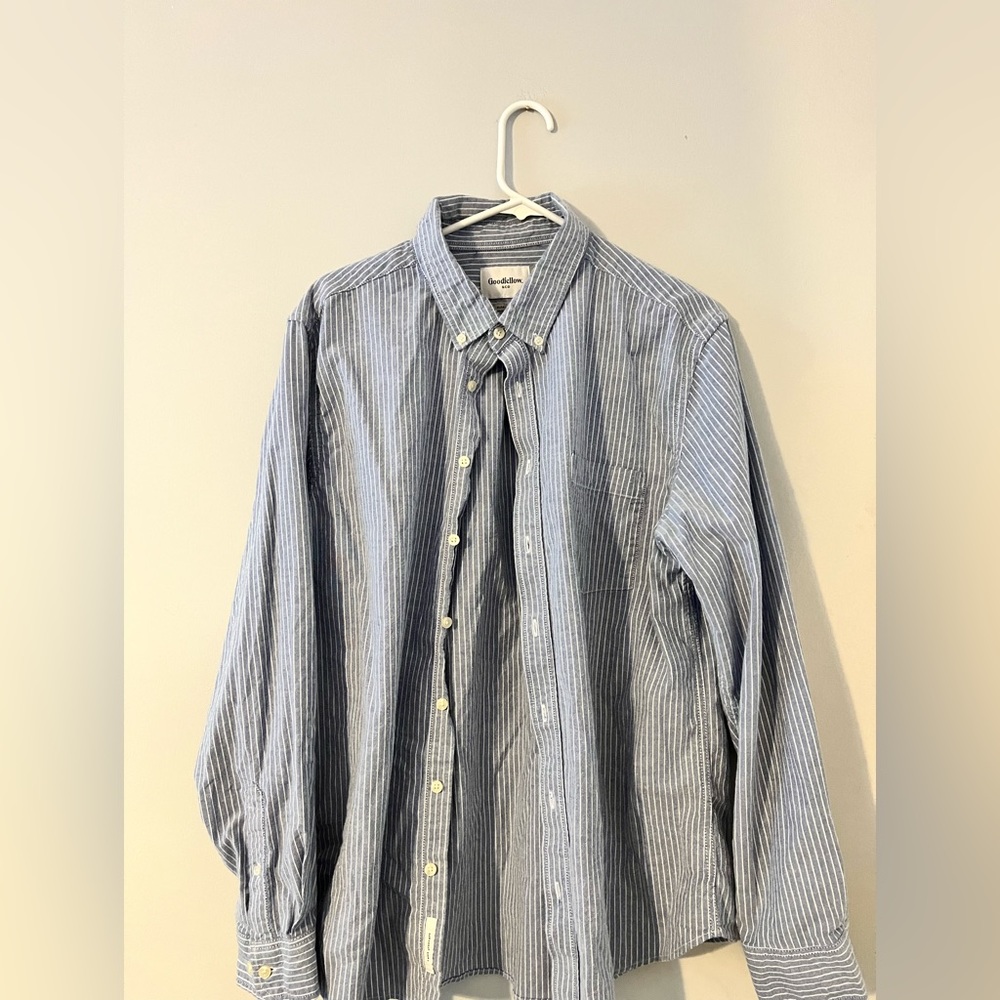 Striped blue button down Shirt - Size XL